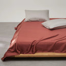 Axyaa Mulberry Silk Flat Sheet - Luxury Solid Color Bedding Sheet - Custom Sizes