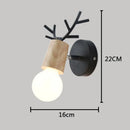 Axyaa Modern Antlers Deer Head Wall Light for Children's Room and Bedroom Decor