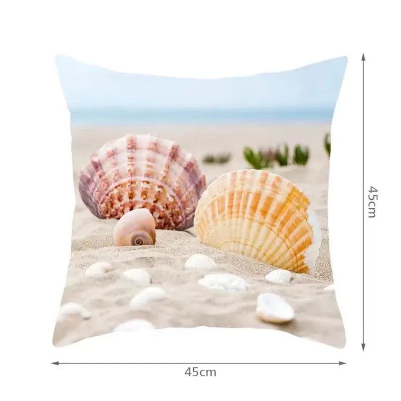 Natural Coastal Starfish Ocean Print Pillow Cover for Axyaa Home Décor