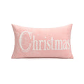 Axyaa Christmas Pink Elk Snow Wreath Velvet Pillowcase for Home Decor