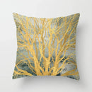 Axyaa Black Gold Elk Tree Bird Butterfly Printed Pillowcase for Living Room Home