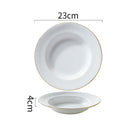 Axyaa Straw Hat Ceramic Plates Set for Dining Table - Multipurpose Tableware Collection