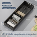 Axyaa Adjustable Dish Rack Drawer Organizer Storage Holder Shelf