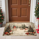 Axyaa Snowman & Christmas Tree Pattern Non-Slip Floor Mat