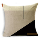 Axyaa Geometric Prints Linen Pillowcase - Square Cushion Cover for Bedroom and Car