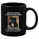 Axyaa Cat Mug 350ml Black Ceramic Office Coffee Cup for Friends and Company