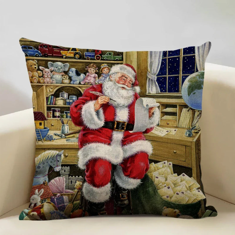 Axyaa Christmas Tree Santa Claus Cushion Cover 45x45cm