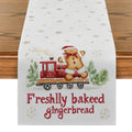 Axyaa Christmas Gingerbread Snowflake Table Runner for Home Wedding Centerpieces