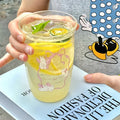 Axyaa Cute Bowknot Glass Tumbler 500ml Bunny Kawaii Cups For Coffee Juice Milk Beer