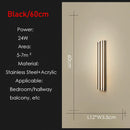 Axyaa Stainless Steel Outdoor Wall Lights: Waterproof Linear LED Lighting for Villas, Porch, Balcony