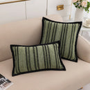 Axyaa Chenille Striped Geometric Cushion Cover Set