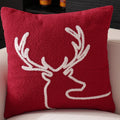 Axyaa Christmas Reindeer Pillow Cover Embroidered Home Decoration 45x45cm