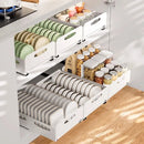 Axyaa Under Sink Pull-Out Storage Rack Organizes Kitchen Cabinet with Slide-Out Drawer