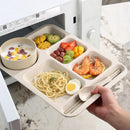 Axyaa Wheat Straw Dining Tray Split Plate Five-grid for Home, School, and Hotel