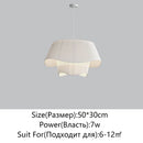 Axyaa Retro Bedroom Chandelier Cream Fabric Nordic Living Room Light