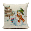 Axyaa Christmas Decor Pillow Covers 18x18 Linen for Sofa Living Room Home Decor