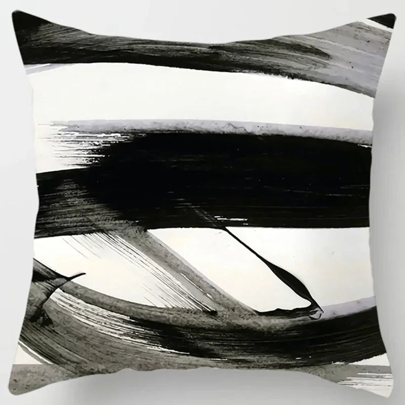 Axyaa Boho Style Ink Painting Pillow Sleeve for Home Decoration