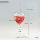 Axyaa Heart Stemmed Glass Cup: Creative Design for Cocktails, Smooth Ripple Straw, Bar Tool