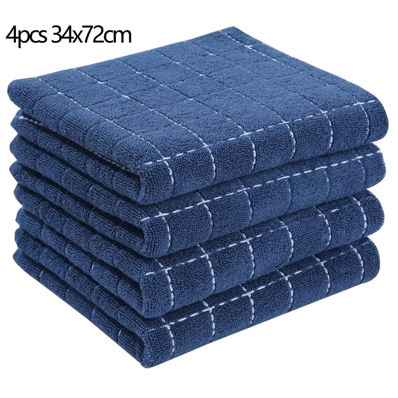 Axyaa Cotton Kitchen Towels Set of 4, Ultra Soft Absorbent Dishcloths