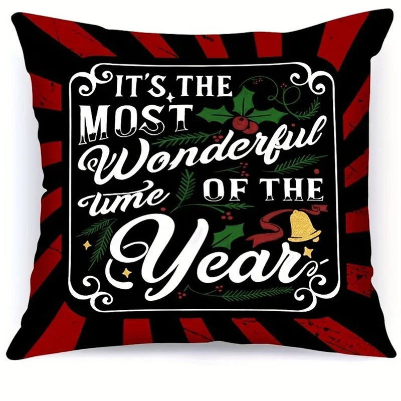 Axyaa Christmas Pillowcase with Zipper Closure for Living Room Sofa Cushion Suite