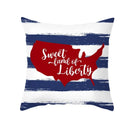 Axyaa LOVE USA Patriotic Letters Decorative Cushion Cover - Cartoon Style Home Decor Pillowcase