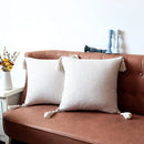 Axyaa Linen Pillow Cover, 45x45cm Decorative Cushion for Living Room Sofa