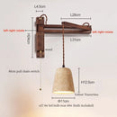Axyaa Wood Stone LED Wall Lamp with Pull Switch, Stretching and Folding for Home Lighting