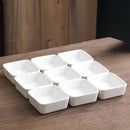 Axyaa White Ceramic Square Dish Plate for Hotel Restaurants, Molecular Cuisine Flavor Plate