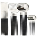 Axyaa 24Pcs Stainless Steel Cutlery Set Dinnerware Flatware Knife Fork Spoon