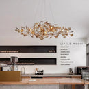 Axyaa Nordic Ginkgo Leaf Crystal Chandelier for Modern Artistic Spaces