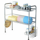 Axyaa Stainless Steel Plate Rack Holder for Over the Sink, Kitchen Tableware Organizer