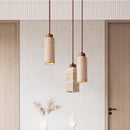 Axyaa Yellow Travertine Stone LED Pendant Lights for Minimalist Spaces