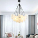 Axyaa Nordic Bubble Ball Chandelier Cream Glass Magic Bean Lamp