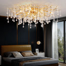 Axyaa Gold Water Drop Crystal Chandelier for Living Room