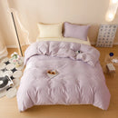 Axyaa Grid Duvet Cover Set with Sheet Pillowcases, Twin to Queen Size