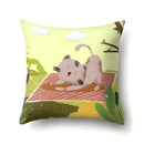 Axyaa Geometric Cat Dog Print Polyester Pillow Cover 45x45cm