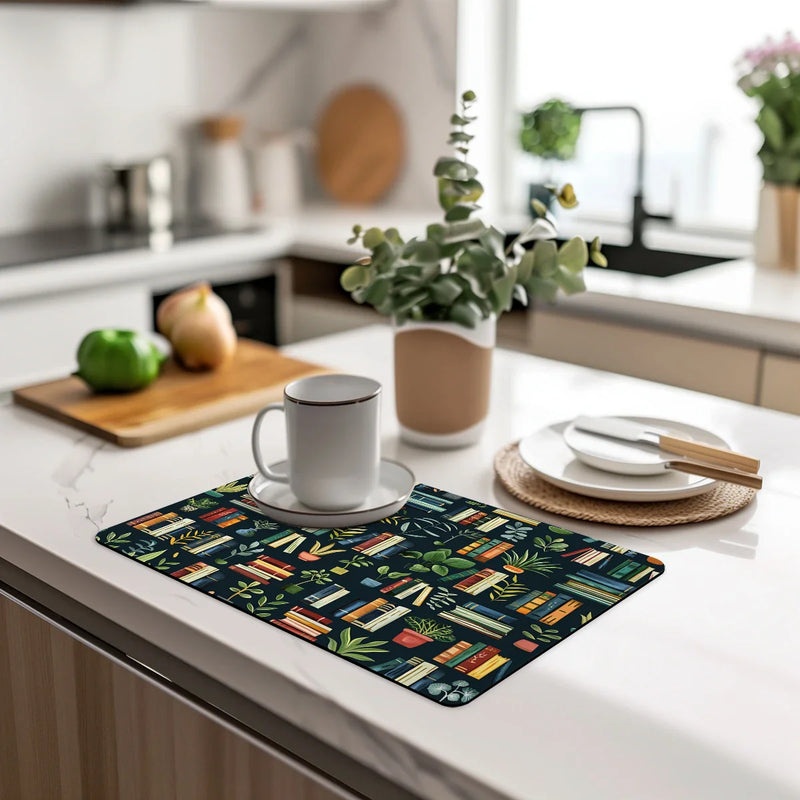 Axyaa Watercolor Drain Pad: Non-slip Dish Drying Mat for Kitchen Counters