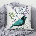 Axyaa Bird Flower Painting Pillow Cover