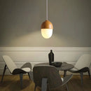 Axyaa Nordic Wood Grain Pendant Light in Milk White for Home Illumination