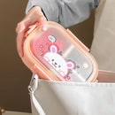 Axyaa 3-Compartment Plastic Lunch Box - Microwave Safe, Kid-Friendly Food Container