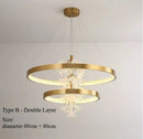 Axyaa Crystal Trumpet Flower Chandelier - Modern Minimalist Living Room Lighting