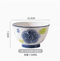 Axyaa Ceramic High Foot Rice Bowl Relief Underglaze Color High Dessert Salad Bowl