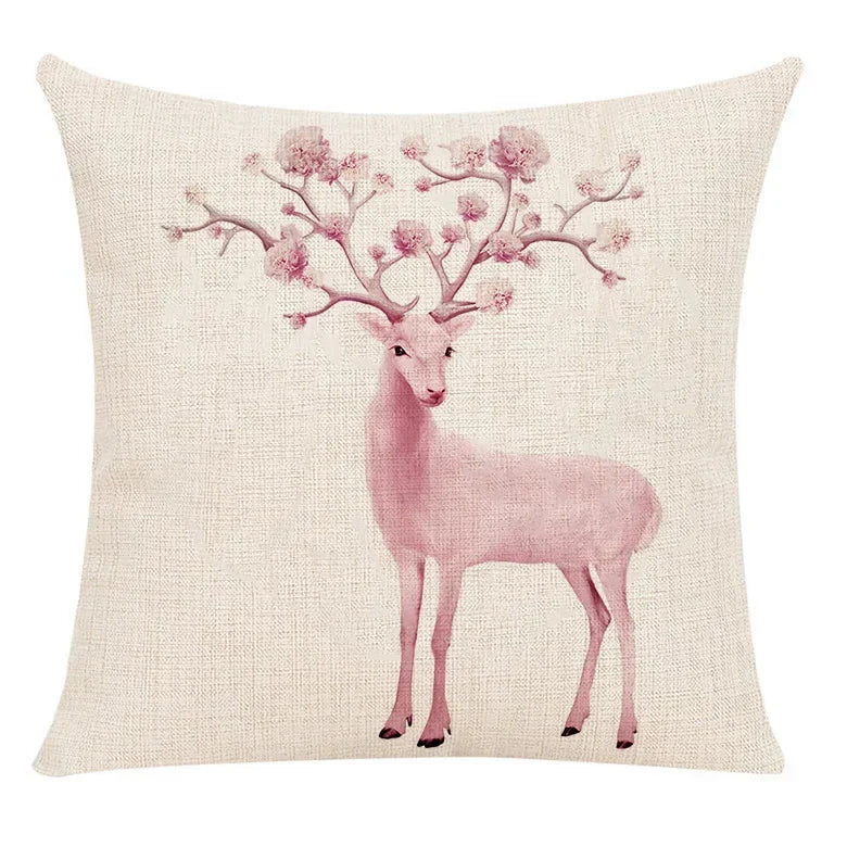 Milu Deer Pattern Print Pillow for Home Decor by Axyaa