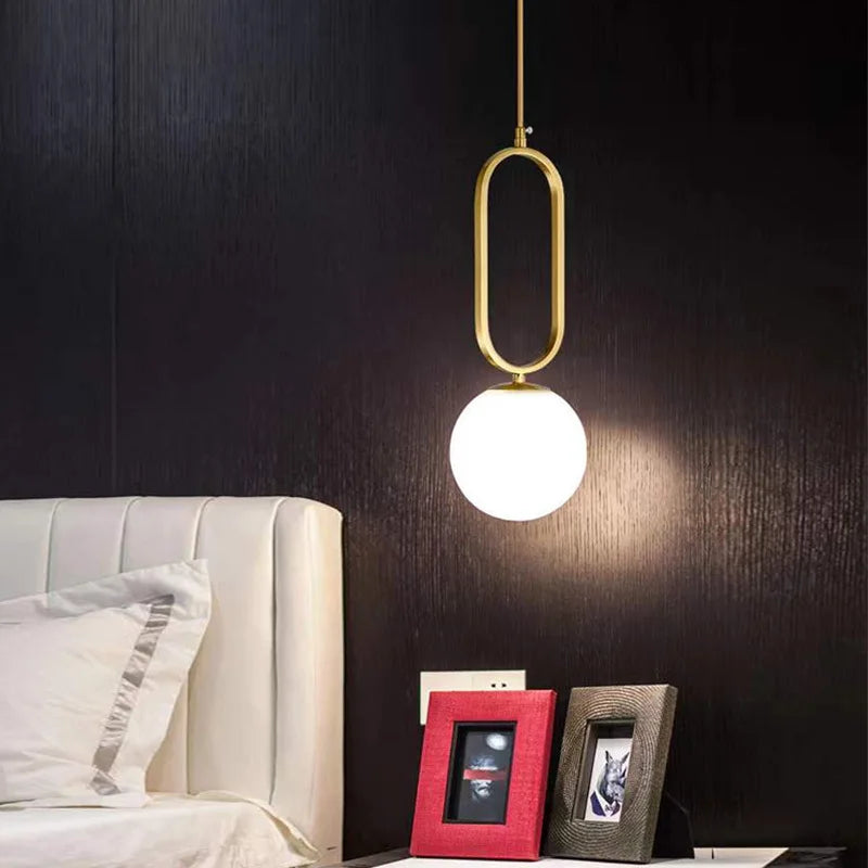 Axya Glass Ball Pendant Lights: Nordic Modern Chandeliers for Dining, Bedroom, Kitchen, and Restaurant