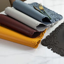Axyaa Red Faux Leather Square Placemats Set for Kitchen & Outdoor Dining