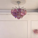 Axyaa French Colorful Chandelier Glass Pendant Lamp for Luxury Living