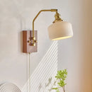 Axyaa French Vintage Wood Wall Lamps Nordic Ceramic LED Lighting
