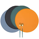 Axyaa Black Round Non-Slip Placemats Set for Durable Table Decor