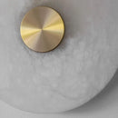 Axyaa Marble LED Wall Light: Modern Round Brass Sconce for Luxe Decor