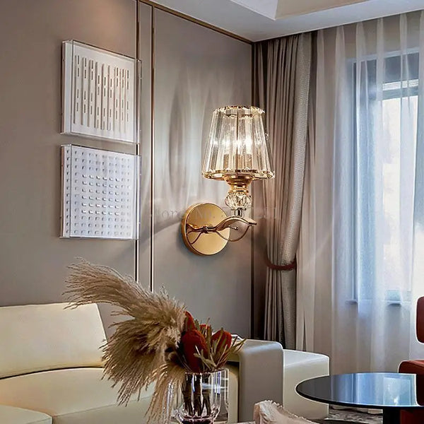 Axyaa Crystal Glass Wall Lamp for Bedroom Living Room Stairs